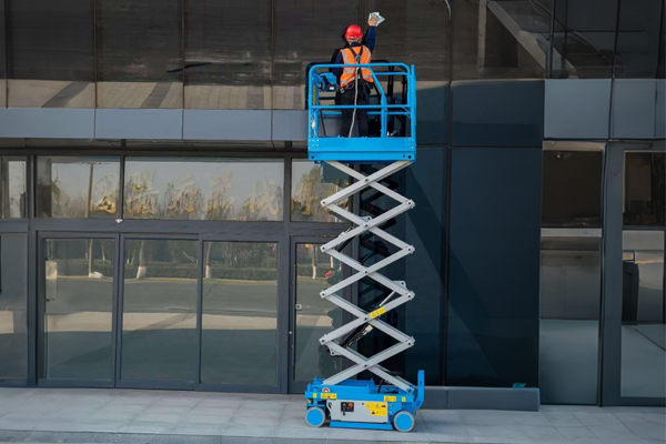 Wheel Scissor Lift For High-altitude Building Cleaning